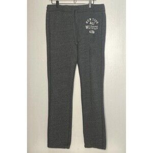 Abercrombie & Fitch Straight Leg Grey Logo Sweatpants Large New York Wolves